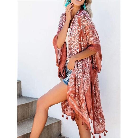Women Swimsuit Coverups Beach Cover Up Swimwear Cardigan Summer - Picture 3 of 6